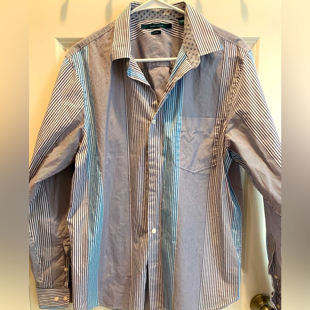 Perry Ellis long sleeve mens button up shirt size large